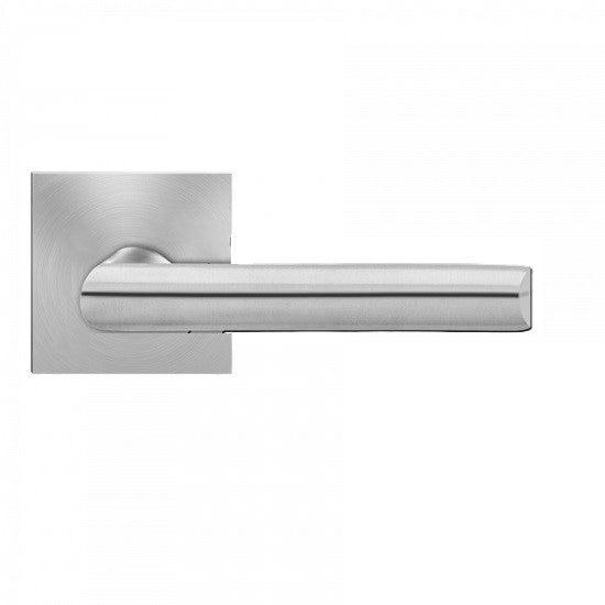 Karcher Paris Dummy Lever with Square Plan Design Rosette in Satin Stainless Steel finish