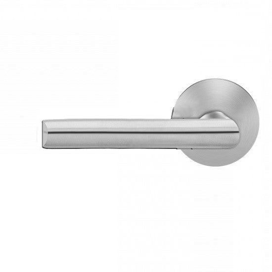 Karcher Paris Left Handed Half Dummy Lever with Round Plan Design Rosette in Satin Stainless Steel finish