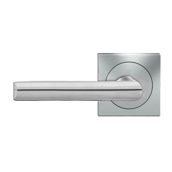 Karcher Paris Left Handed Half Dummy Lever with Square 3 Piece Rosette in Satin Stainless Steel finish