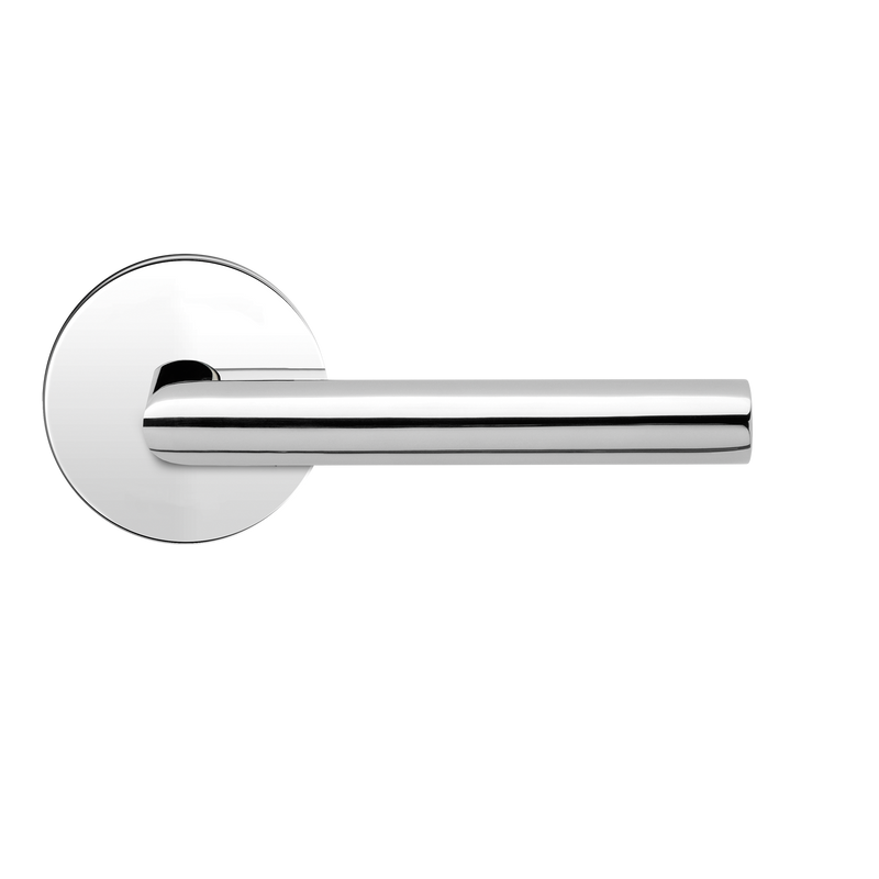Karcher Rhodos Dummy Lever with Plan Design Round Rosette in Polished Stainless Steel finish