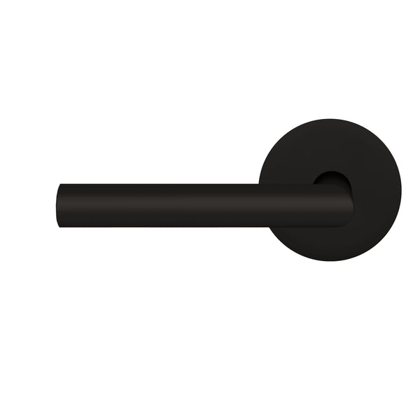 Karcher Rhodos Left Handed Half Dummy Lever with Plan Design Round Rosette in Cosmos Black finish