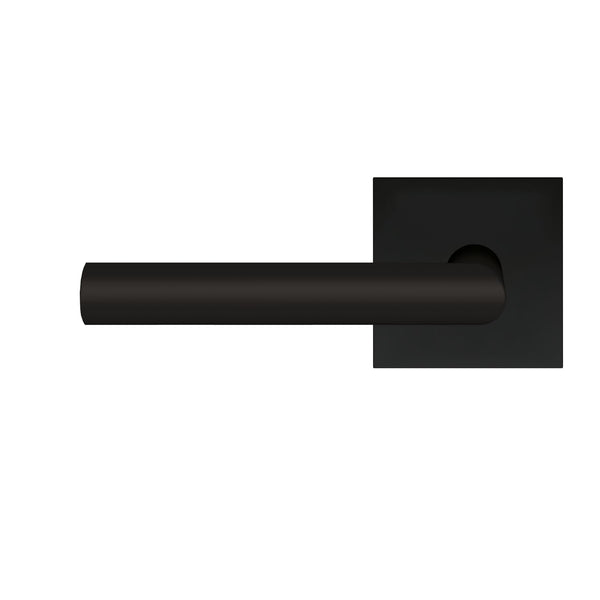 Karcher Rhodos Left Handed Half Dummy Lever with Plan Design Square Rosette in Cosmos Black finish