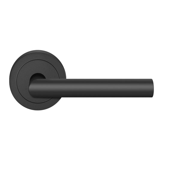 Karcher Rhodos Right Handed Half Dummy Lever with Round 3 Piece Rosette in Cosmos Black finish