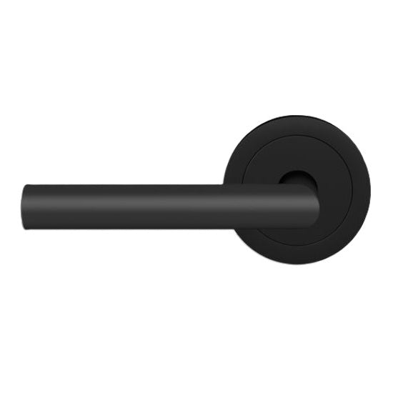 Karcher Rhodos XL Left Handed Half Dummy Lever with Round 3 Piece Rosette in Cosmos Black finish