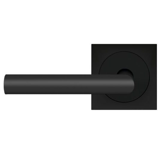 Karcher Rhodos XL Left Handed Half Dummy Lever with Square 3 Piece Rosette in Cosmos Black finish