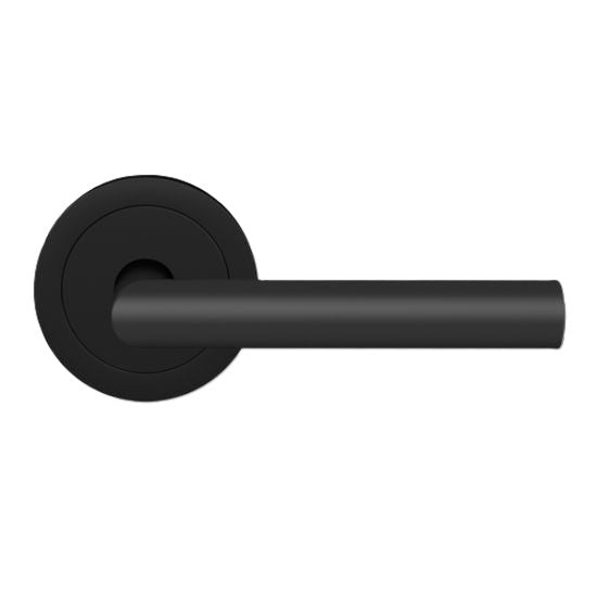 Karcher Rhodos XL Right Handed Half Dummy Lever with Round 3 Piece Rosette in Cosmos Black finish