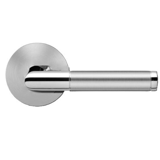 Karcher Rio Steel Dummy Lever with Round Plan Design Rosette in Polished and Satin Stainless Steel finish