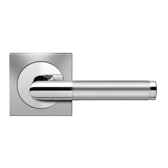 Karcher Rio Steel Dummy Lever with Square 3 Piece Rosette in Polished and Satin Stainless Steel finish