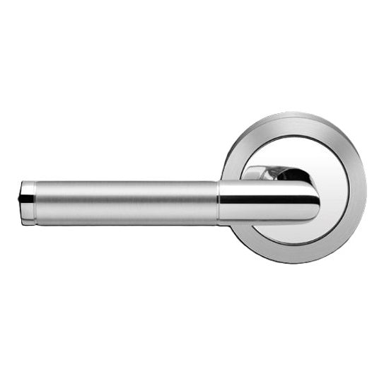 Karcher Rio Steel Left Handed Half Dummy Lever with Round 3 Piece Rosette in Polished and Satin Stainless Steel finish