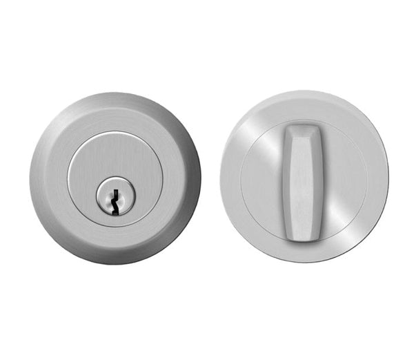 Karcher Round Single Cylinder Deadbolt in Satin Stainless Steel finish