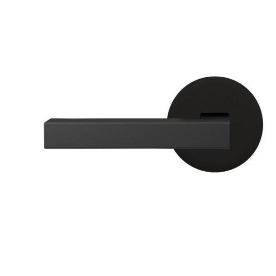 Karcher Seattle Left Handed Half Dummy Lever with Round Plan Design Rosette in Cosmos Black finish