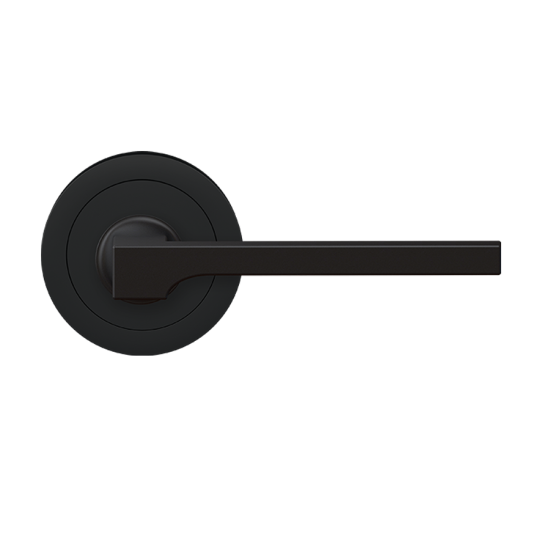 Karcher Soho Dummy Lever with Round 3 Piece Rosette in Cosmos Black finish