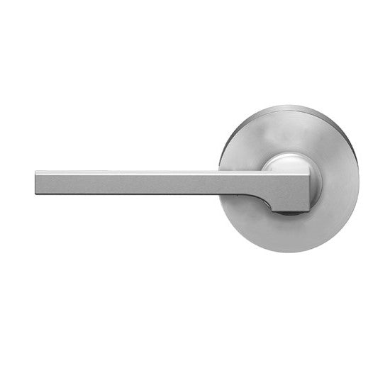 Karcher Soho Left Handed Half Dummy Lever with Plan Design Round Rosette in Satin Stainless Steel finish