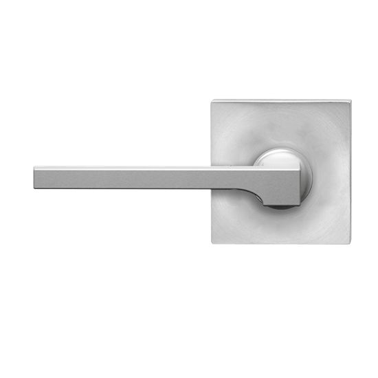 Karcher Soho Left Handed Half Dummy Lever with Plan Design Square Rosette in Satin Stainless Steel finish