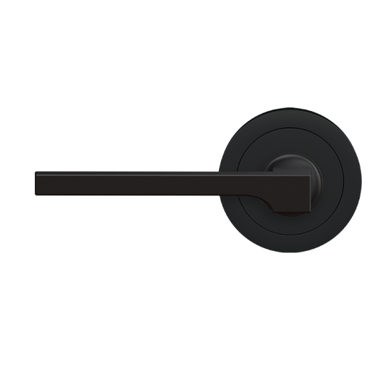 Karcher Soho Left Handed Half Dummy Lever with Round 3 Piece Rosette in Cosmos Black finish