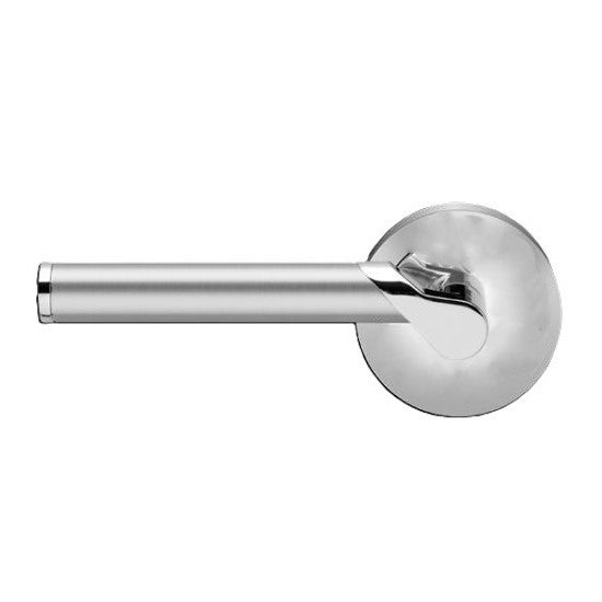 Karcher Starlight Left Handed Half Dummy Lever with Round Plan Design Rosette in Chrome and Satin Stainless Steel finish