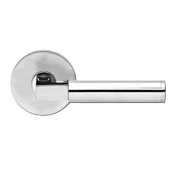 Karcher Tasmania Privacy Lever with Plan Design Round Rosette-2 ¾″ Backset in Polished Stainless Steel finish