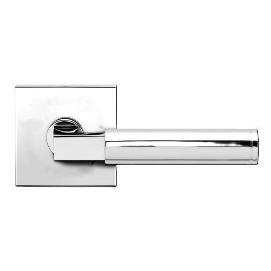 Karcher Tasmania Privacy Lever with Plan Design Square Rosette-2 ¾″ Backset in Polished Stainless Steel finish