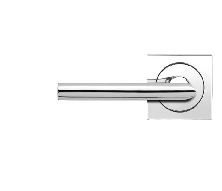 Karcher Verona Left Handed Dummy Lever with Square 3 Piece Rosette in Polished Stainless Steel finish