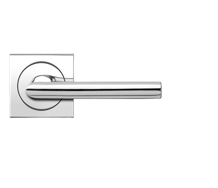 Karcher Verona Passage Lever with Square 3 Piece Rosette-2 ⅜″ Backset in finish