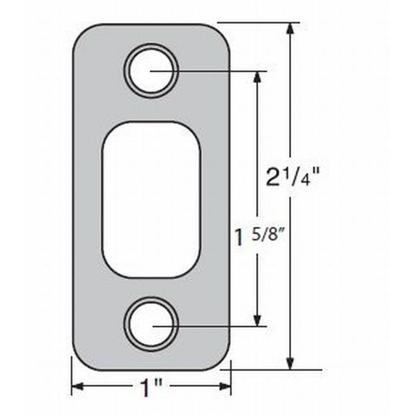 Kwikset 1" x 2-1/4" Radius Corner Deadbolt Strike in Matte Black finish