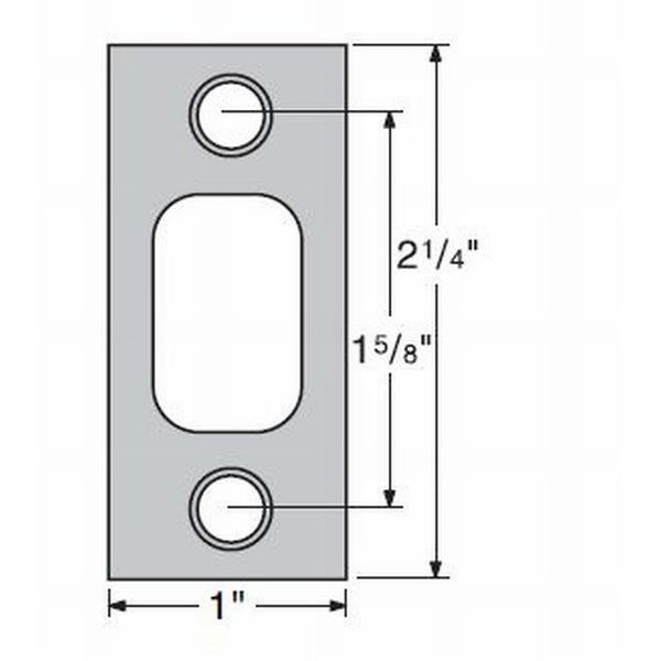 Kwikset 1" x 2-1/4" Square Corner Deadbolt Strike in Satin Nickel finish