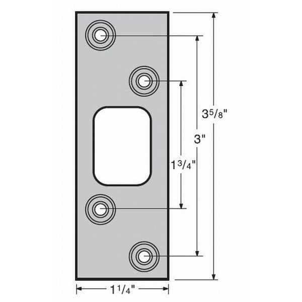 Kwikset 3-5/8" Square Deadbolt Strike in Satin Nickel finish