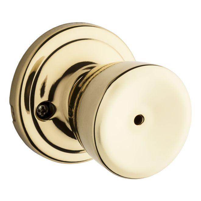 Kwikset Abbey Privacy Door Knob in Polished Brass finish