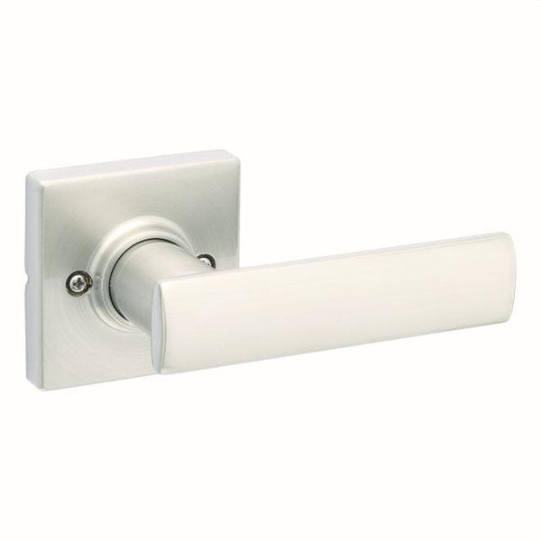 Kwikset Breton Lever Half Dummy With Square Rosette in Satin Nickel finish