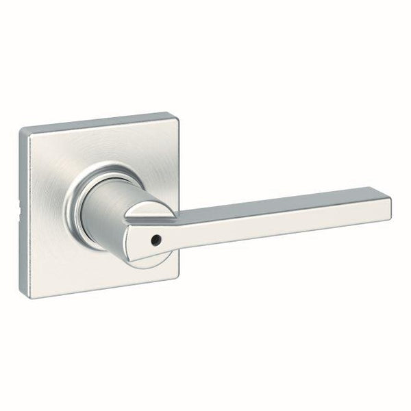 Kwikset Casey Privacy Door Lever With Square Rosette in Satin Nickel finish