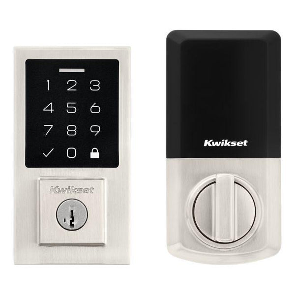 Kwikset Contemporary SmartCode Touchpad Electronic Deadbolt SmartKey in Satin Nickel finish