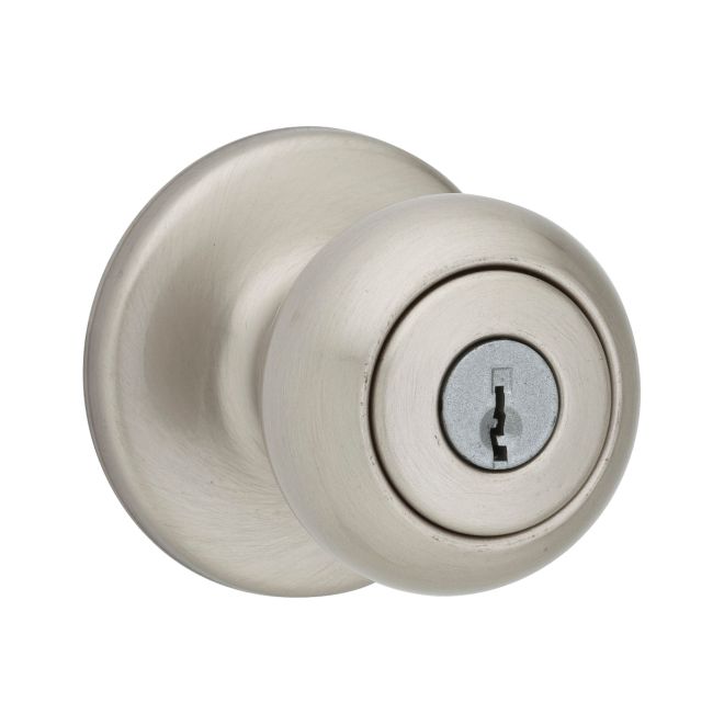 Kwikset Cove Keyed Entry Knob Lock in Satin Nickel finish