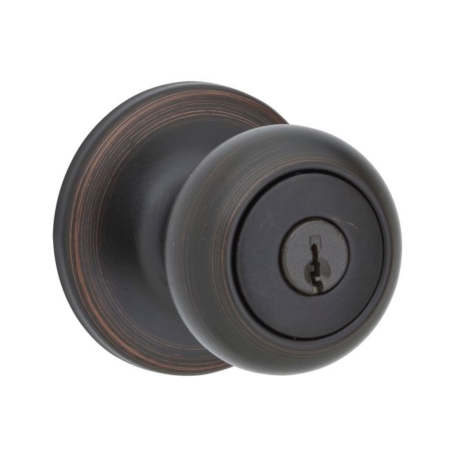 Kwikset Cove Keyed Entry Knob Lock in Venetian Bronze finish