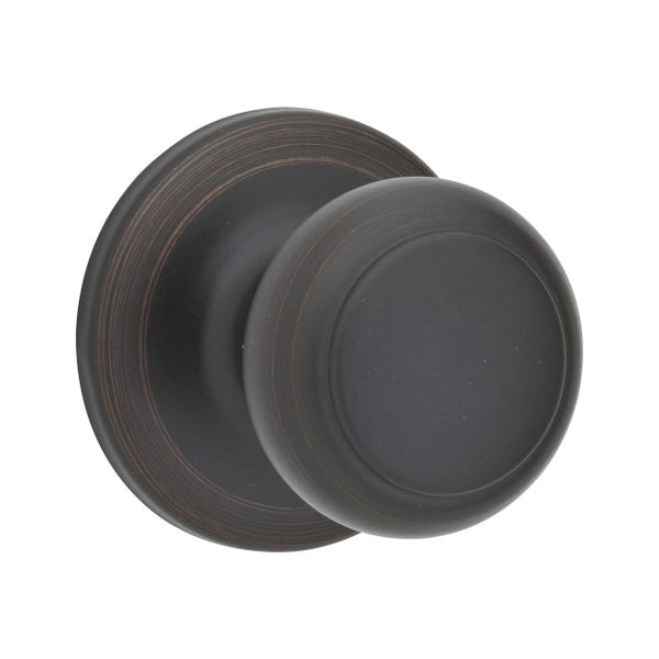 Kwikset Cove Knob Interior Single Cylinder Handleset Trim - Exterior Trim Sold Separately in Venetian Bronze finish