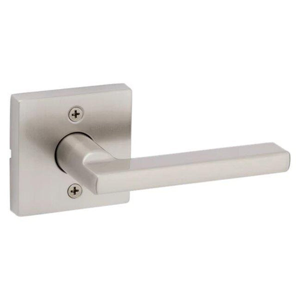 Kwikset Halifax Half Dummy Lever With Square Rosette in Satin Nickel finish