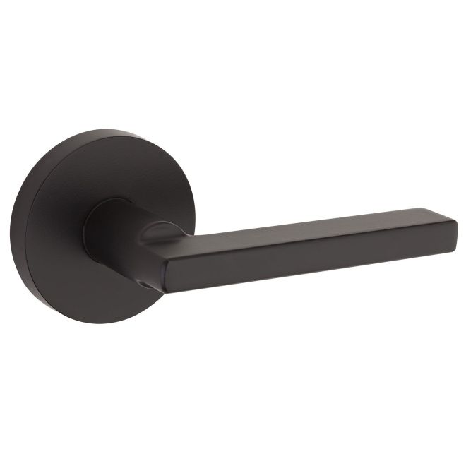 Kwikset Halifax Passage Lever With Round Rosette in Matte Black finish