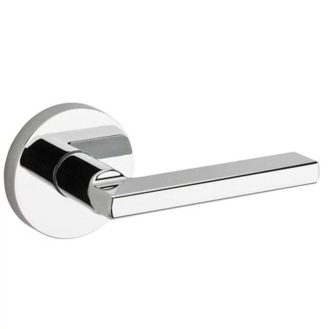 Kwikset Halifax Passage Lever With Round Rosette in Polished Chrome finish