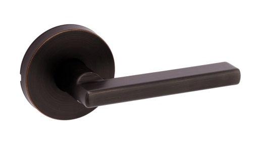 Kwikset Halifax Passage Lever With Round Rosette in Vintage Bronze finish