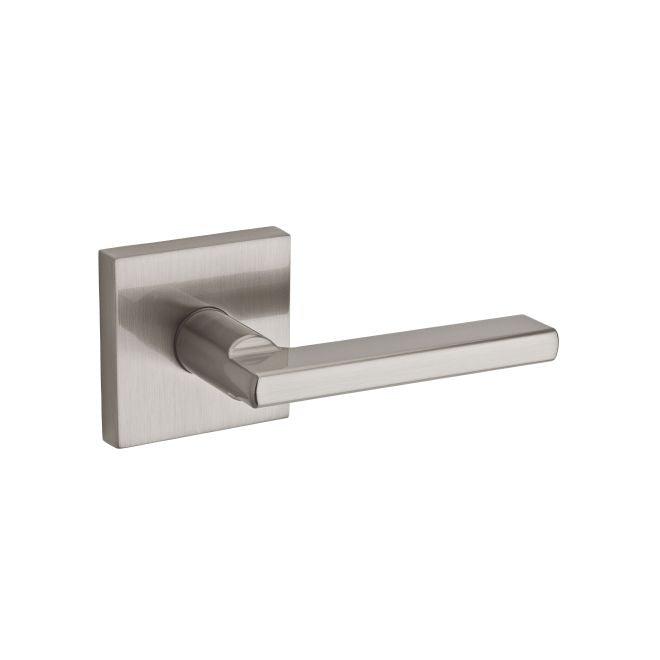 Kwikset Halifax Passage Lever with Square Rosette in Satin Nickel finish