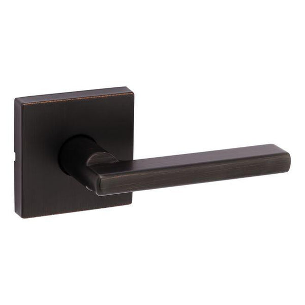 Kwikset Halifax Passage Lever with Square Rosette in Venetian Bronze finish