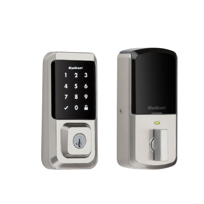 Kwikset Halo Wi-Fi Enabled Smart Lock Deadbolt With Touchscreen and SmartKey Backup in Satin Nickel finish