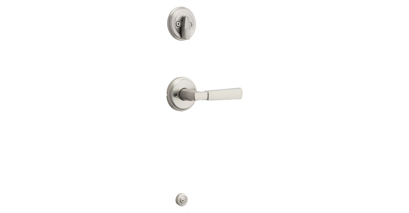 Kwikset Interior Perth Lever and Deadbolt for Signature Series 800 and 687 Handlesets in Satin Nickel finish