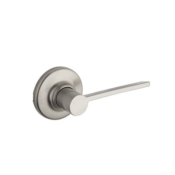 Kwikset Ladera Passage Lever With Round Rosette in Satin Nickel finish