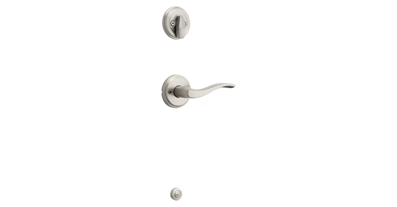 Kwikset Left Handed Interior Sedona Lever and Deadbolt for Signature Series 800 and 687 Handlesets in Satin Nickel finish