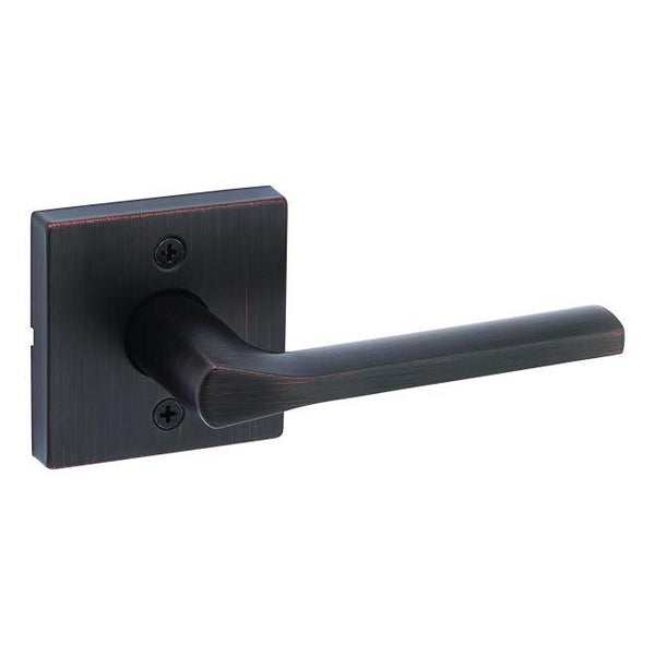 Kwikset Lisbon Lever With Square Rosette Half Dummy in Venetian Bronze finish