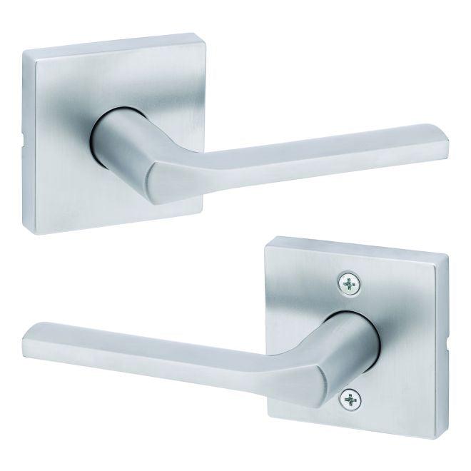 Kwikset Lisbon Passage Lever With Square Rosette in finish