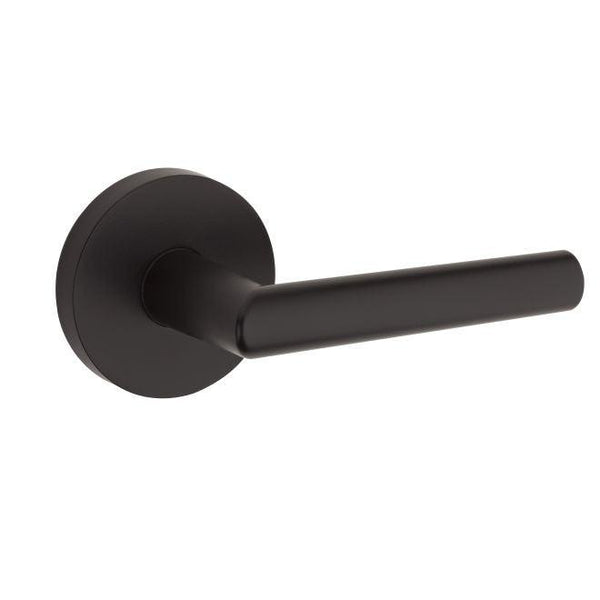 Kwikset Milan Passage Lever With Round Rosette in Matte Black finish
