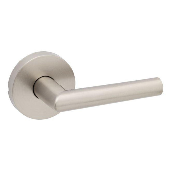 Kwikset Milan Passage Lever With Round Rosette in Satin Nickel finish