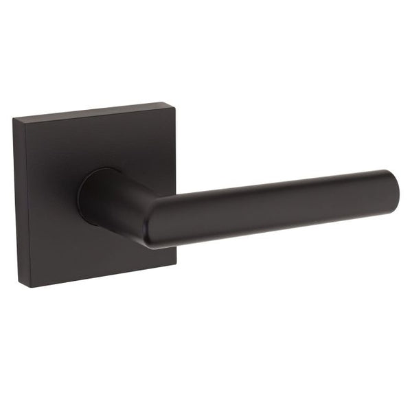 Kwikset Milan Passage Lever With Square Rosette in Matte Black finish