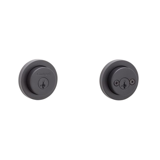 Kwikset Milan Round Rosette Double Cylinder Deadbolt With SmartKey in Matte Black finish